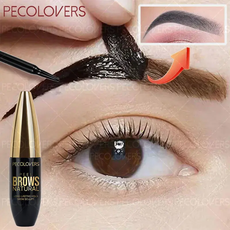Semi-Permanent Tattoo Peel Off Eyebrow Gel Tint Cosmetics Waterproof Transfer-Proof Eyebrow Cream for Fuller Looking Brows Eyebrow Tinting Cream Eyebrow Tinted Cream