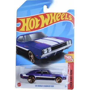 Hot Wheels '69 Dodge Charger 500 Then and Now 8/10 Purple DieCast Collectible Car