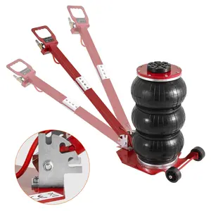 【Spotlight Day】VEVOR Air Jack, 3 Ton/6600 lbs Triple Bag Air Jack, Airbag Jack with Six Steel Pipes, Lift up to 17.7", 3-5 s Fast Lifting Pneumatic Jack, with Adjustable Long Handle for Cars, Garages, Repair (Red)