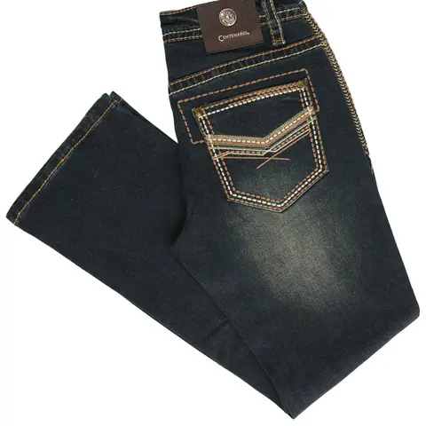 Centenario Men's Tinted Green Denim with Embroidered Details 45315
