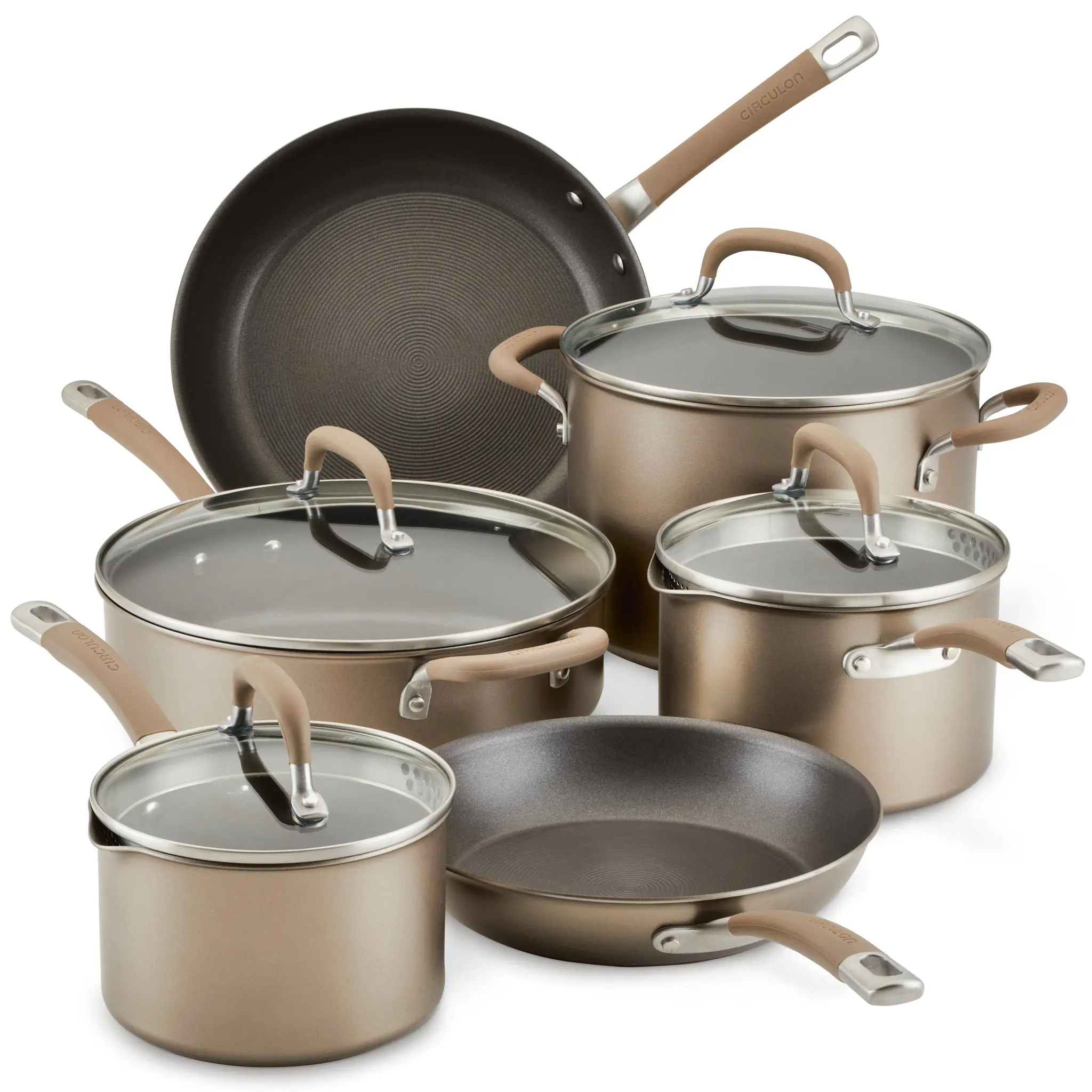 Nonstick 10-Piece Cookware Set - Durable Design, Versatile for Various Cooking Techniques