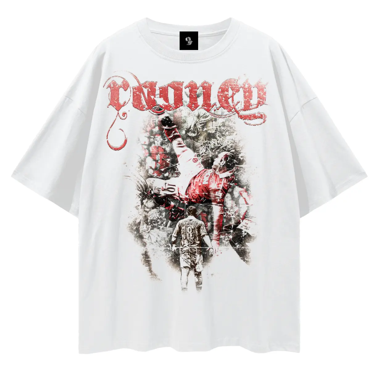 Vintage Wayne Rooney Streetwear Loose Drop Shoulder T-Shirt