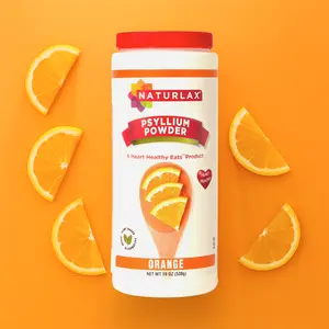 Orange Flavored Psyllium Husk Fiber Powder, Sugar-Free
