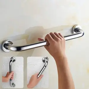 Stainless Steel Bathroom Grab Bar, 16 Inch Safety Handrail with Non-slip-Texture & Rustproof Mounting Brackets, Bathroom Safety Rails