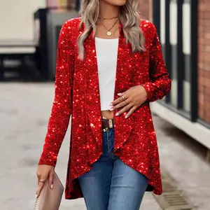 Women's Sequin Solid Color Fashion Casual Irregular Jacket