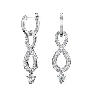 Eternal Love Zircon Infinite Love Earrings Women Infinity 8 Pendant Ear Buckle Couple Bracelet Party Gift