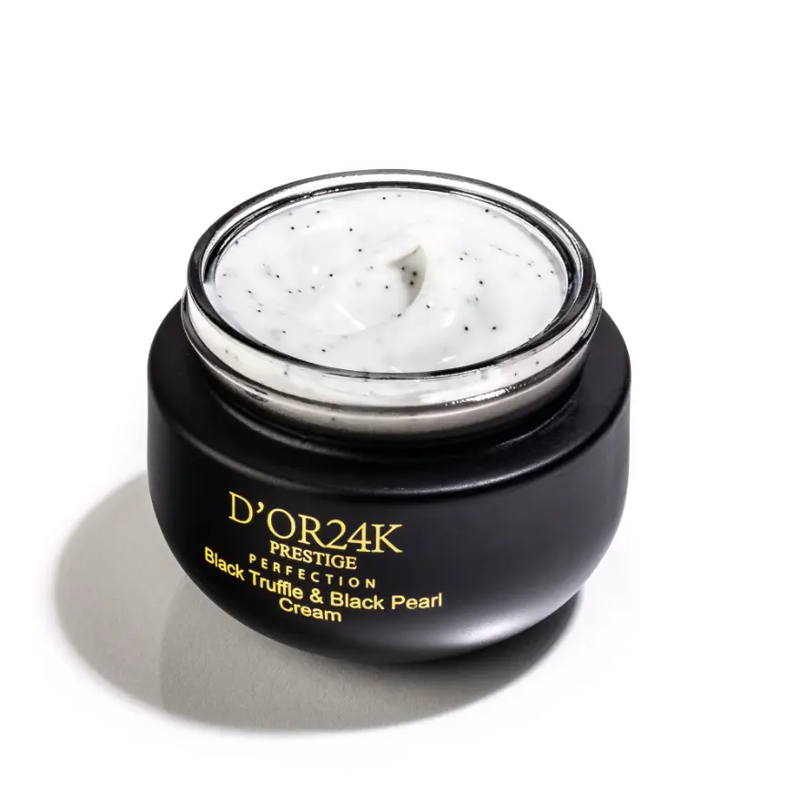 D'OR 24K Black Truffle Black Pearls Cream - Luxury Shea-Infused Face Moisturizer, Hydrating, Firming