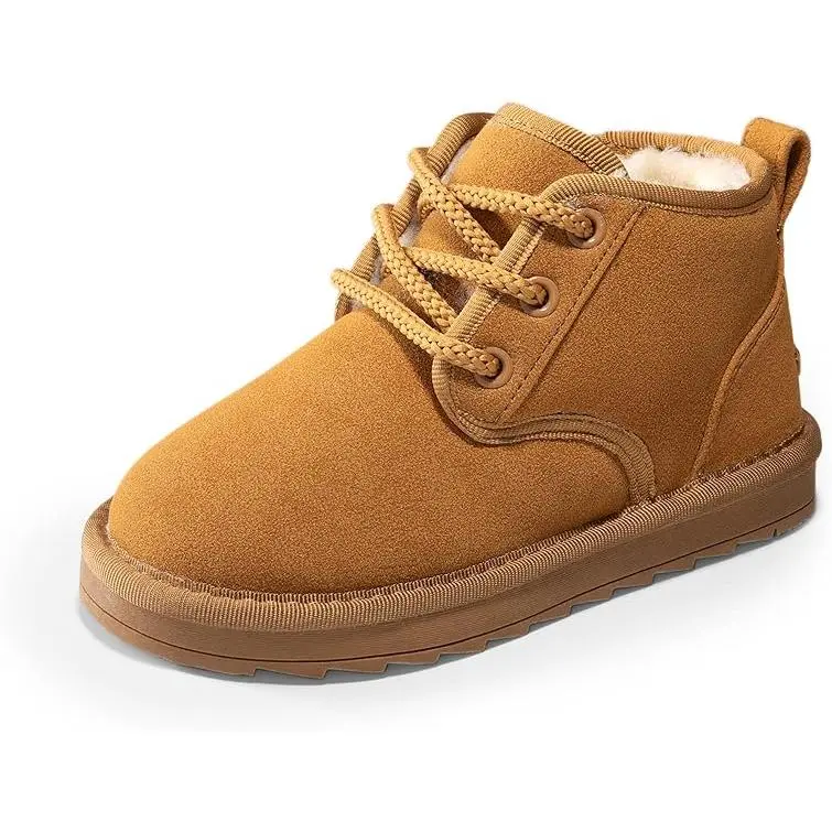 Dream Pairs Toddler Kids' Plush Faux Fur Insulated Winter Ankle Fit Boots - Zipper Closure, Furry Shoes, Treaded TPR Outsole, Slip Resistant, Solid Colors, Casual Warm Classic Footwear for 3-4Y, 5-6Y, 5T, 6T Boys & Girls (Play & Party Use)