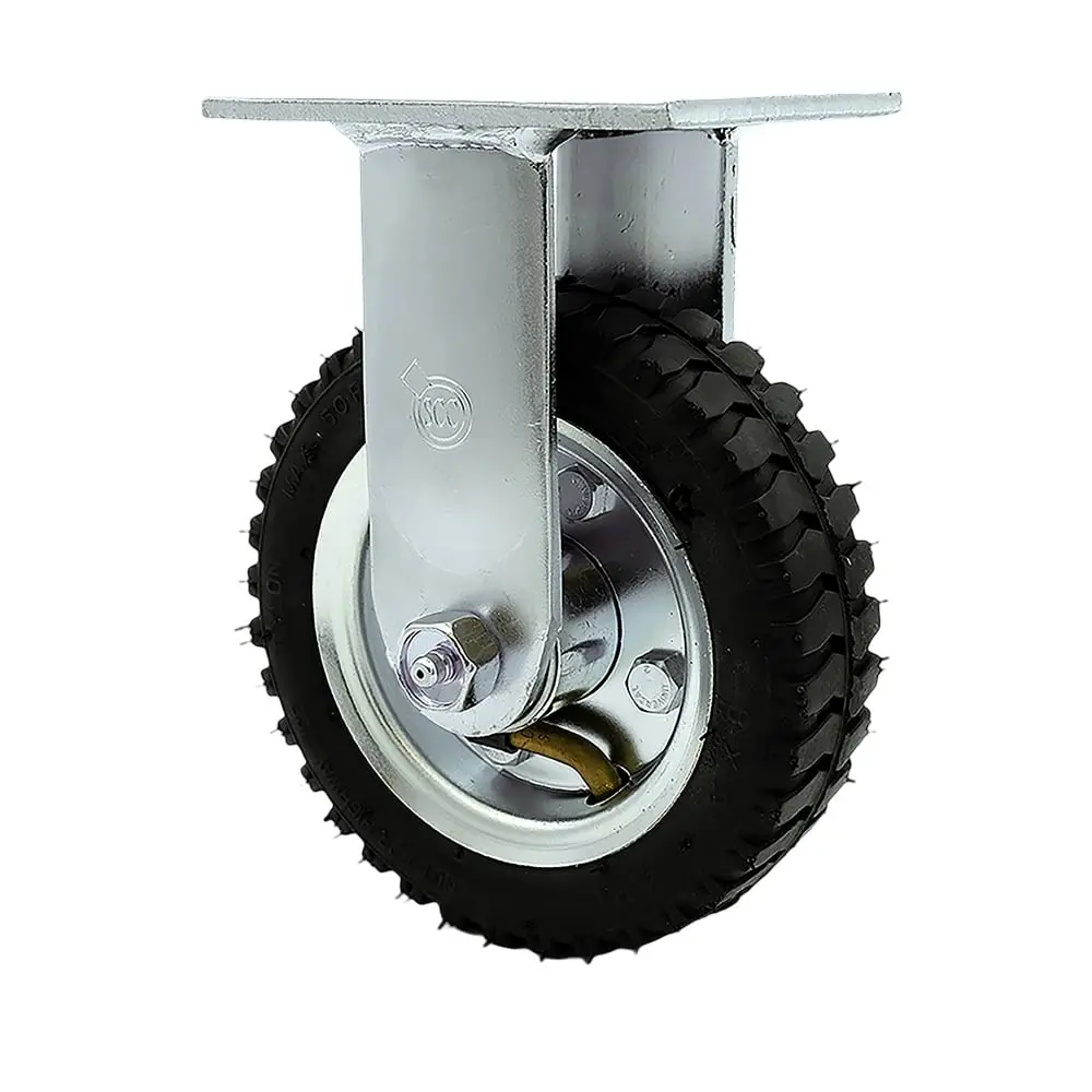 Service Caster SCC-100R150-PNB 6 in. Rigid Pneumatic Caster Black Rubber Wheel Heavy Duty Caster