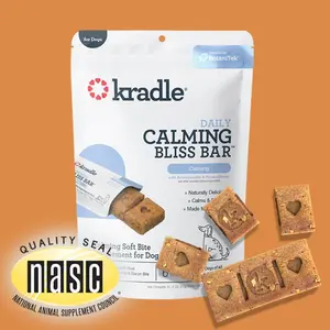 Kradle Daily Calming Bliss Bar for Dogs - Peanut Butter Flavored | Supplement for Dogs of All Weights & Sizes