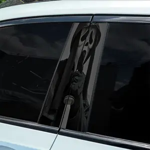 Halloween Horror Skull Man 2PC Vinyl Sticker, Car Door Post Protection Sticker-B Post, Easy Sticker and Easy Tear, Sunscreen, Waterproof and Scratch-proof, Car Decal, Vehicle Decoration
