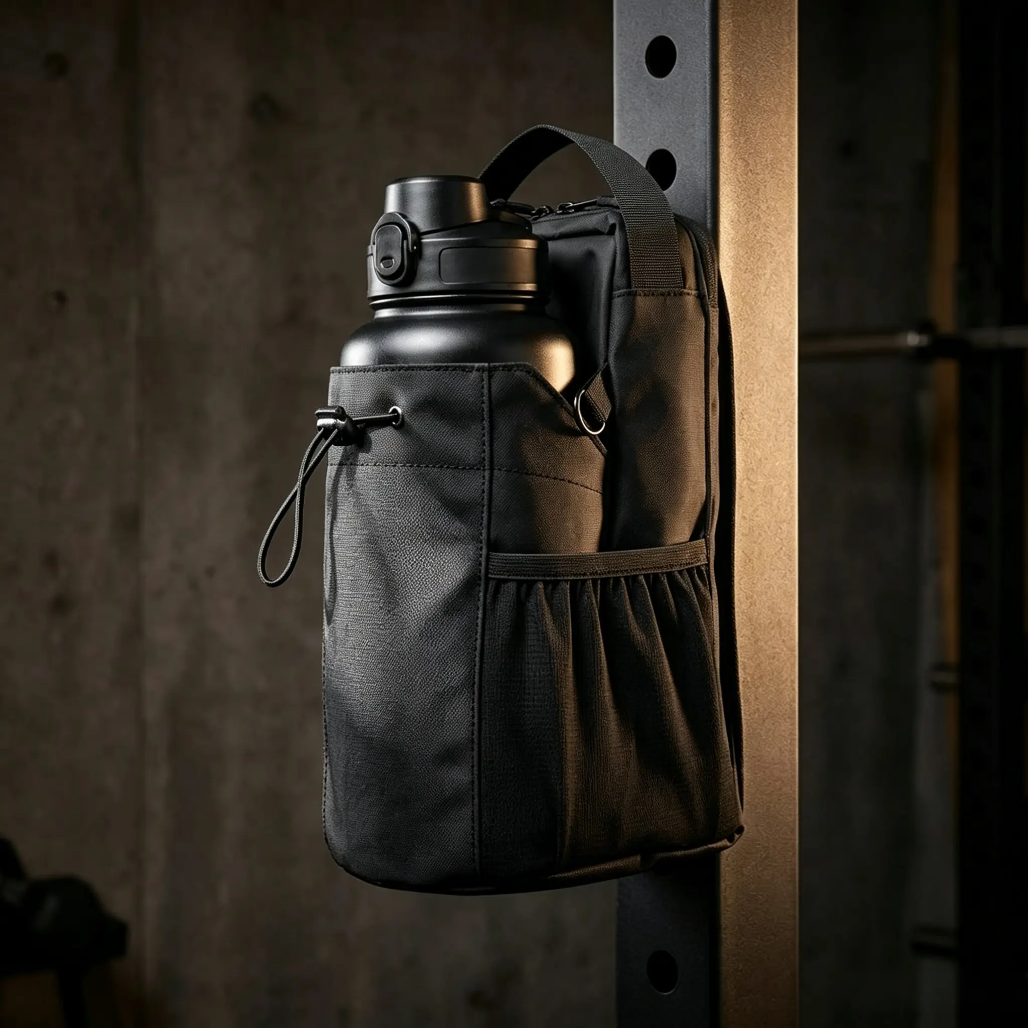 Magnetic Gym Bag with Secure 3-Way Magnetic Water Bottle Holder Pouch, Hands-Free Adults' Fitness Organizer with Phone Pocket, High-Density Oxford Portable Travel Bag, Tactical Look, Running Bag, Outdoor Fitness Bag sohochic