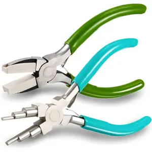 L-SMA026 2 Pieces Jewelry Making Tool Bail Making Pliers 6 in 1 Jewelry Pliers Wire Bending Pliers for Beading Looping Shaping Wire DIY Crafts