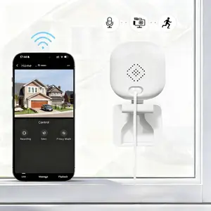 Window Camera, 2.4GHz WiFi Indoor Camera for Home Security, WiFi Monitoring Camera, AI Color Night Vision, Person & Motion Detection, Real-Time Alerts, 2-Way Audio, 24/7 Recording, Easy Stick-on Install