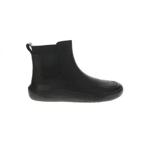 Vivobarefoot Womens Gobi Round Toe Chelsea Casual Boots Ankle Low Heel 1-2" - Black