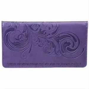 212 MAIN Purple Checkbook Cover with "I Can Do Everything" Design, Multifunctional Office Supplies with Adjustable Dividers, Stationery Storage Organizer, Work Accessories