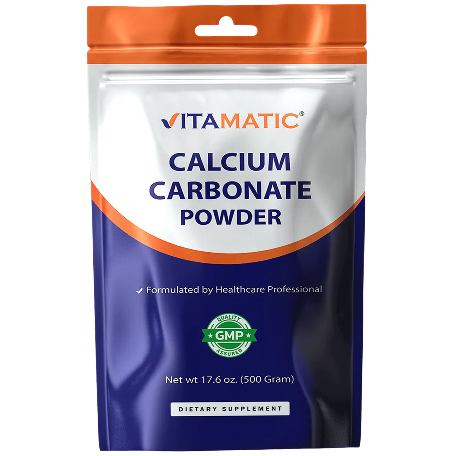 Vitamatic Calcium Carbonate Vitamin Powder - 500g (17.6oz) - Unscented, Non-GMO, Gluten-Free, Sugar-Free Dietary Drink Powder for Adult Healthcare & Body Health Support, Dietary Powder Drink