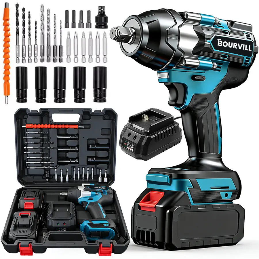 1/2 Inch Wireless High Torque 3-in-1 Impact Wrench Kit, Dual 3000mAh Li-ion Batteries, 5 Impact Sockets,8 Drill Bits,10 Screwdriver Bits & Hard Storage Box, Great for Daily Auto Repair & Modified Vehicle Lug Nut Removal #summerfinds