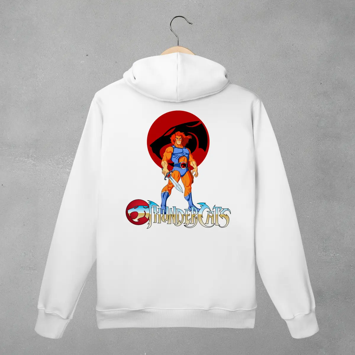 Lion-O ThunderCats Hoodie, Vintage Cartoon Graphic Sweatshirt, Classic 80s Retro Animation Pullover, Lion-O Character Hoodie, Black White Unisex Streetwear Sweatshirt, Retro Fan Gift