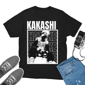 Kakashi Hatake T-Shirt Naruto Anime Vintage Streetwear T Shirt, Fashion Cotton, Full Colors, Full Sizes, For Men, For Women