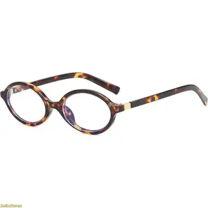 Blue Light Blocking Glasses, Retro Daily Fashion Eyewear, Unisex Oval Flat Top Small Frame With Transparent Clear Lens PC Frame Design, Lightweight Comfortable Anti Eye Strain Accessory for Office Screen Use And Daily Casual Wear