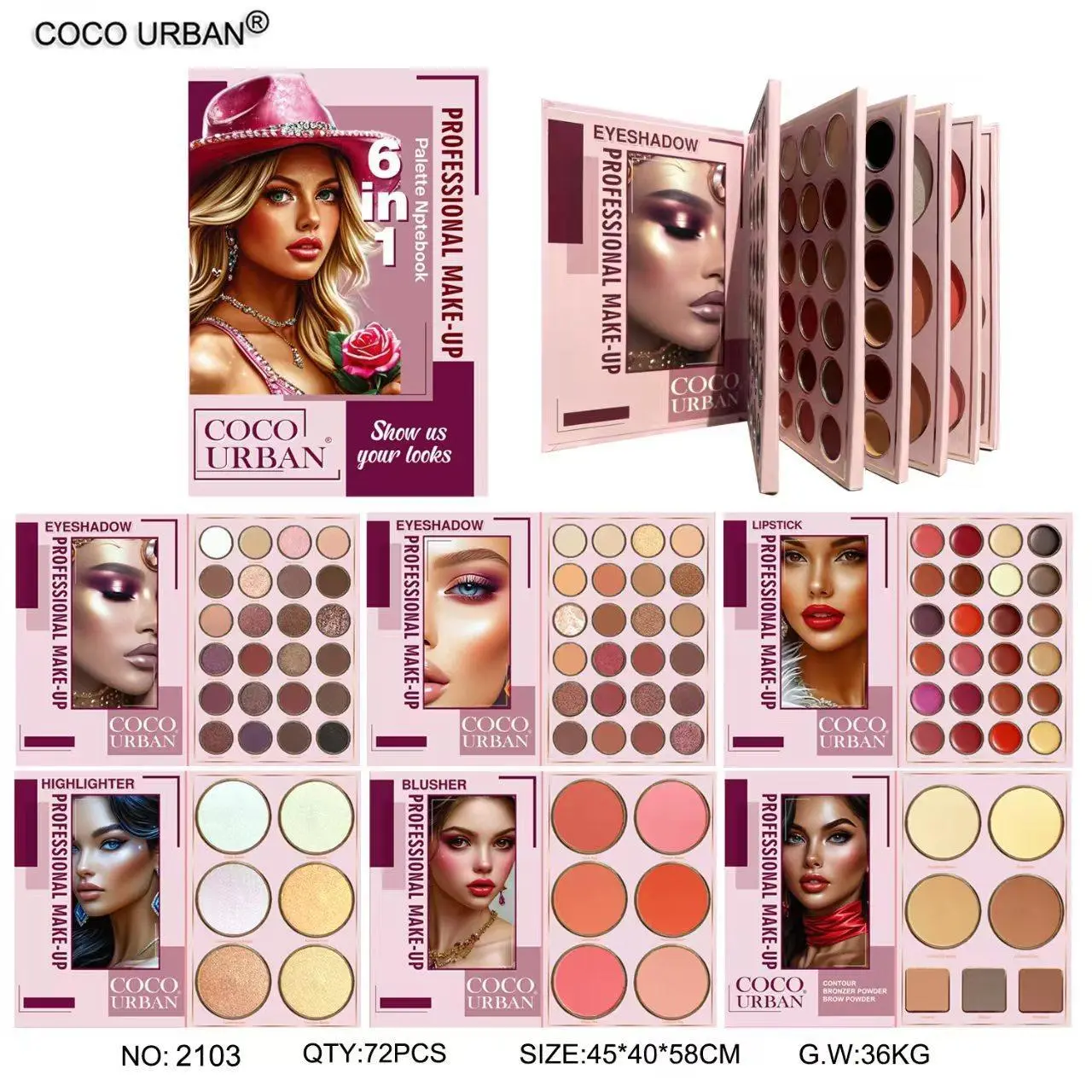 Professional Eyeshadow Palette 6 in 1 Diverse Shades Smooth Texture Elevate Your Eye Makeup Game for Any Occasion Versatile Use 2103 - Blend