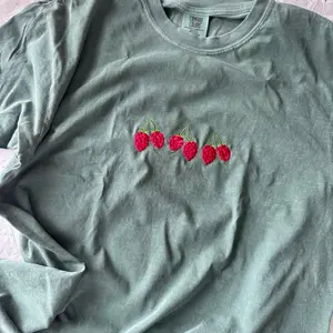 Embroidered Tshirt, Raspberry Tshirt, Cute Embroidered Shirt