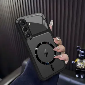 Lightning Bolt Design Gloss MagSafe Compatible Shockproof Protective Cover with Precision Magnet Ring for [Galaxy S25] 952