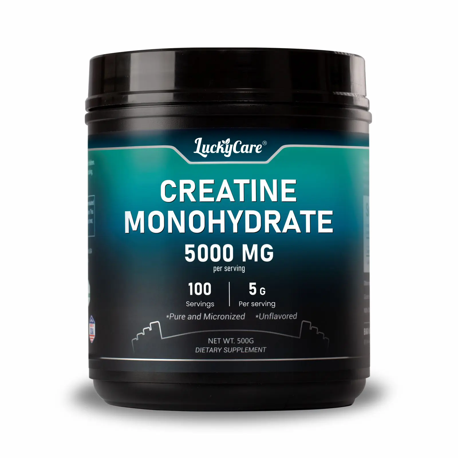 Luckycare Unflavored Creatine Monohydrate Powder - 5000mg per Serving, GMP Facility-Made Dietary Wellness Nutrition Supplement, Delays Fatigue for Fitness & Workout Support