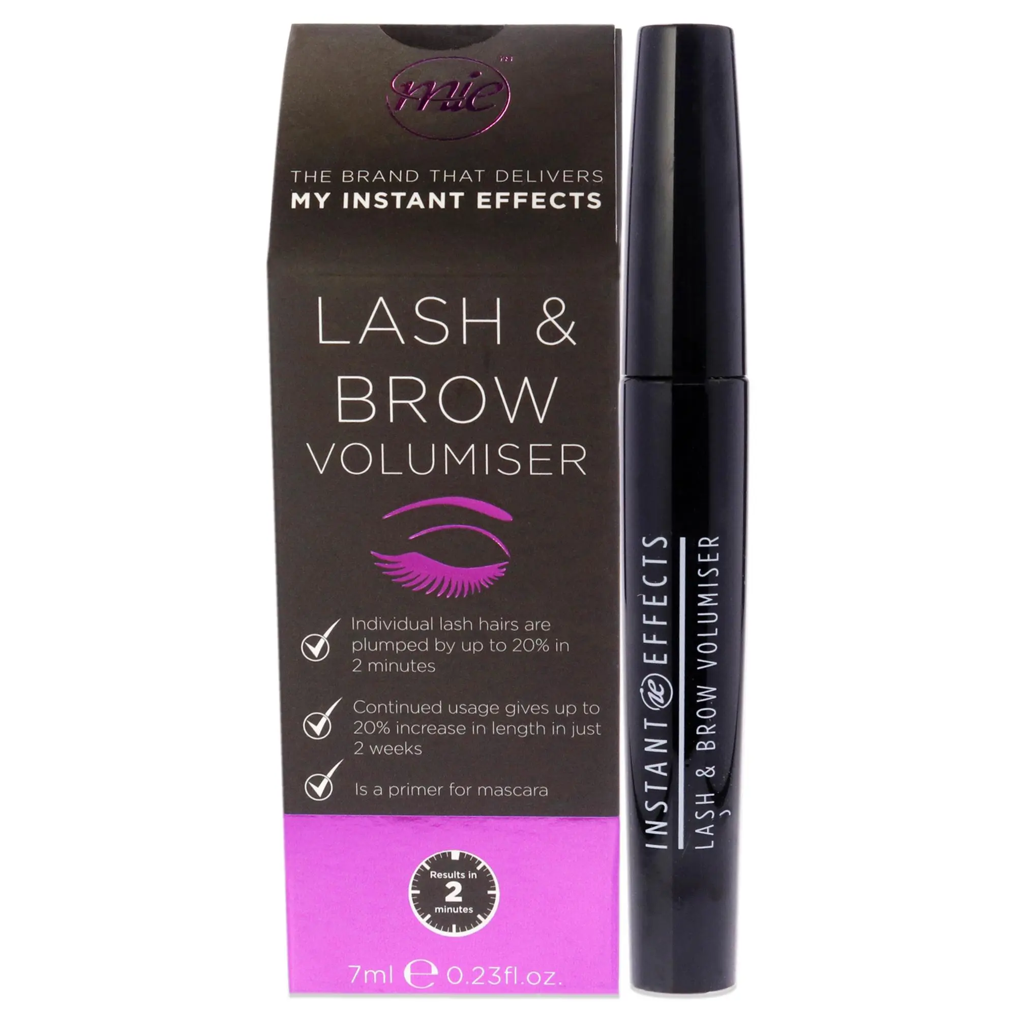 Unisex Lash and Brow Volumiser Cosmetic Primer - Instant Effects, 0.23 fl oz, Ideal for Application Before Mascara