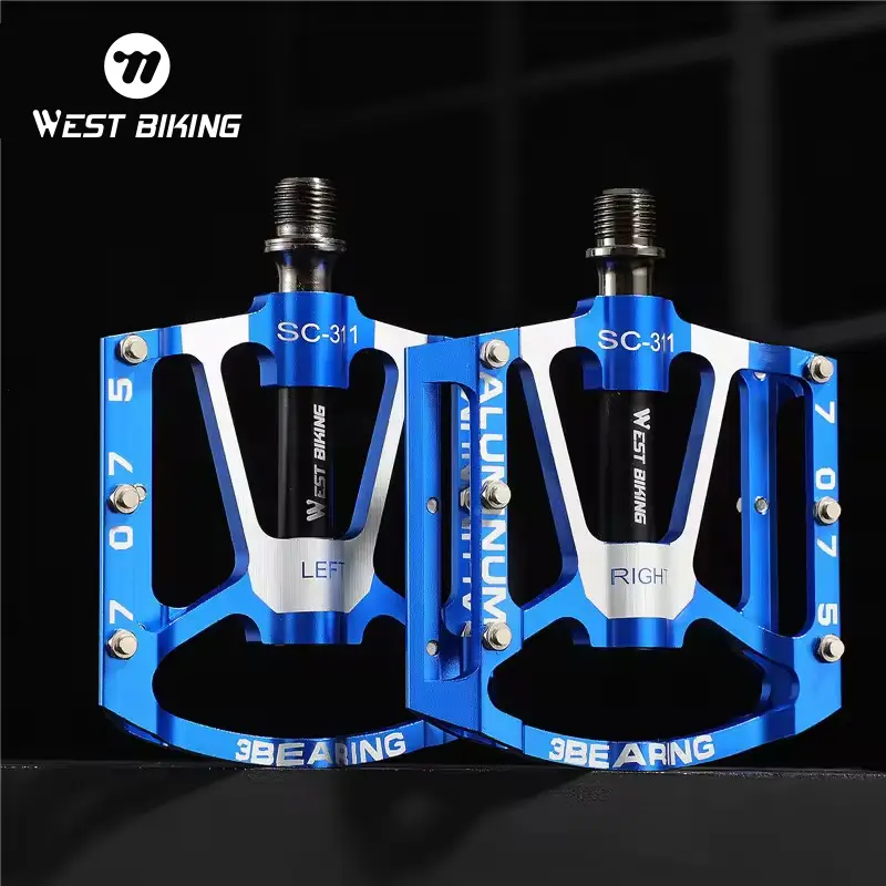 West Biking Aluminum Alloy Ultralight Bike Pedal Professional MTB Cycling Bearings Pedals Hand Bicycle Pedals