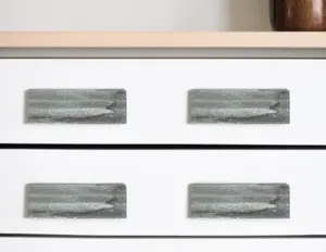 360 Stand Gray Stone Rectangular Machine Drawer Pull Knobs - Set of 6