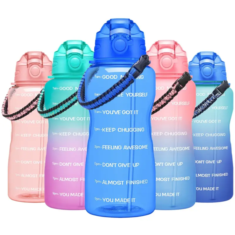 Premium Hydration Sports Water Bottle - 1.5 Gal Reusable, Leak-Proof BPA-Free Wide Mouth Bottle with Time Marker & Straw, Motivation-Focused Unisex Adults Portable Solution for Gym, Travel (You've Got It), Bpa‑Free Sipping