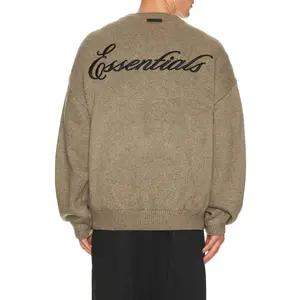 Fear of God ESSENTIALS Waffle Crewneck Sweater in Homestead Heather