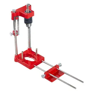 Portable Drill Guide Locator,Adjustable Precision Woodworking Drilling Positioner,Belt-Type Drill Stand Guide Jig for Straight Holes,Aluminum Alloy Drill Locator with Scale,DIY Carpentry Tool for Accurate Drilling in Wood,Perfect for Woodworkers