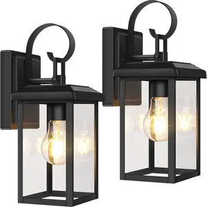 2-Pack 12.8in Outdoor Wall Light Fixtures, Exterior Lighting Fixtures Wall Mount, Waterproof Porch Lights Outdoor Wall Sconces Lanterns, Modern Outside Lights for House Front Door Garage