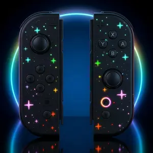 FLIRESY Wireless Game Controller L/R Switch Case, RGB Light Design, Gaming Controller for Console & Smartphone, Ergonomic Joystick, Gaming Accessories Gift