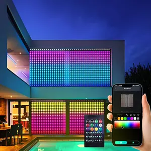 Smart Curtain Lights String App Controlled LED Window Hanging Curtain Lights 300/200 LED RGB Color Music Pattern  Change Display