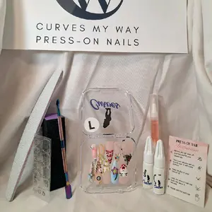 All right! Here's a short description:  "CMW Press-On Nails: Exclusively in a size large, these playful stiletto nails mix bold design with artistic flair—featuring dice, crosses, vibrant colors, and the striking 'Girl Don't Ch' accent. Dare to stand out!