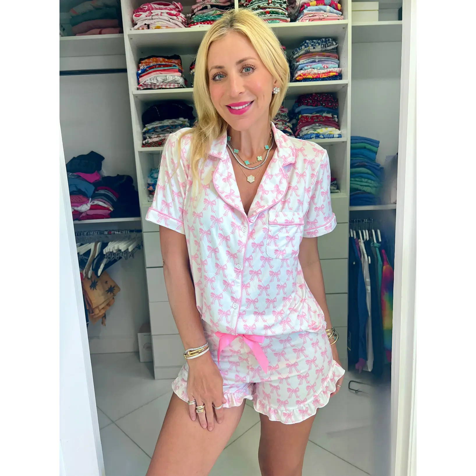 Pink Bow Pajama Set