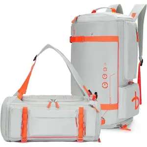 BE  2 in 1 Convertible Gym Duffel Bags with Shoes Compartment - 40L   Workout Backpack for Gym Men, Heavy Duty  Duffle Backpacks for Travel, Hiking, Camping, Carry