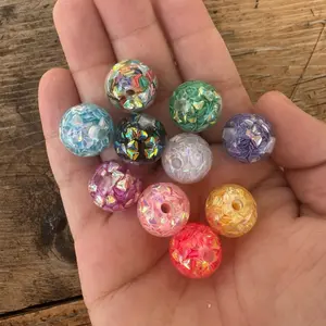 10pc - BD12: 16mm Resin Confetti Bead for Pen