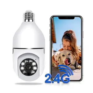 Light Bulb Security Camer，5G&2.4GHz 2K Security Cameras Wireless Outdoor 360° PTZ Cameras，Two-Way Audio Based E27 Light Bulb Socket