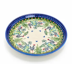 Lidia's Polish Pottery Hand Painted 8.25in Lipped Plate
