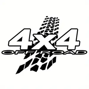 1PC "4X4 OFFROAD Off-road Sticker (Black tire pattern + off-road car body fit) Car off-road sticker Adds tough style For off-road car owners Car Decals Decal For Cars"