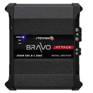 Stetsom Bravo Attack 3000 | 3000W RMS Car Amp – 2Ω Stable, Mono, Crossover & Smart Cooling