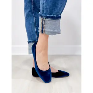 Corkys Over It Flats in Teal Velvet