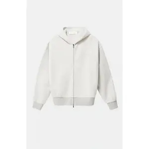 Fear of God ESSENTIALS Men's Oatmeal Heather Signature Classic Full Zip Hoodie