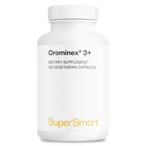 SuperSmart - Crominex 3+ 20mg per Day (Patented & High Bioavailability) - Advanced Formula with Polyphenol, Fulvic Acid - Chromium Supplement | Non-GMO & Gluten Free - 120 Vegetarian Capsules
