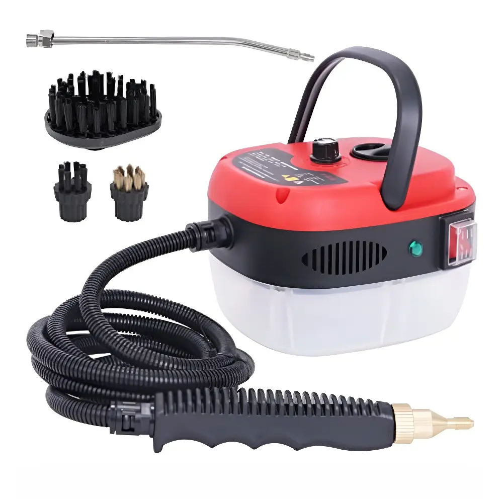 Compact Hand-Held 2500W Power Pressurized Cleaner, Multipurpose Steam Mop, Floor Steamer Machine, 20-Second Quick Heating, 3 Brushes for Tile, Grout, Steam Mop Floors Compatible